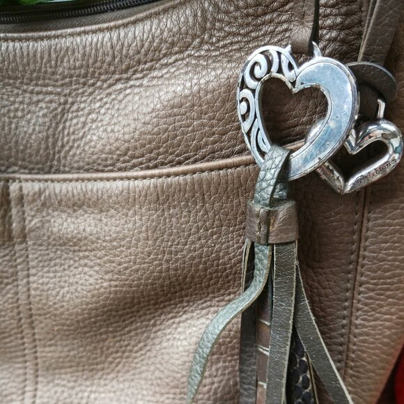 Brighton - The Fall Stories - Brighton Barbados Ziptop Hobo  Brighton Barbados Bronze Leather Ziptop Y2K Hobo Bag